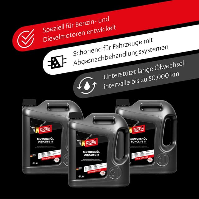 Thumbnail 4 de NIGRIN Motorenöl 5W-30 LongLife III 6 L 🚗