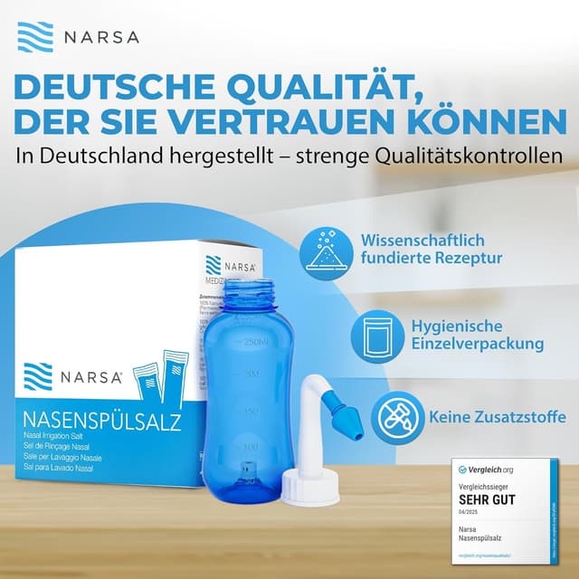 Detalle de NARSA Nasenspülsalz 60er Pack (60 Beutel mit je 2,25 g) für die Nasendusche