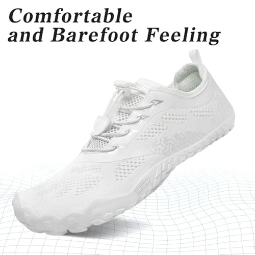 Detalle de SAGUARO Barefoot minimalistas para trail running (blanco, talla 47 EU)