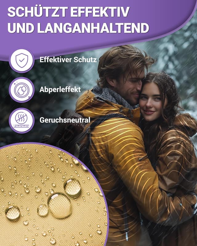 Detalle de Alpenwert Textil Imprägnierung 500 ml (LANGZEIT-ABPERL-Schutz) für Outdoor-Textilien, Schuhe und mehr