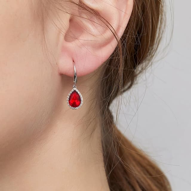 Detalle de jiamiaoi Hängende Tropfen-Ohrringe mit Glitzer, 18K Weißgold-plattiert, 925 Sterlingsilber