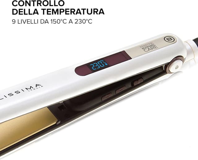 Detalle de Bellissima Imetec Creativity B9 400: piastra per capelli lisci o mossi con rivestimento ceramica e cheratina