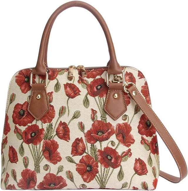 Detalle de Tapestry handbag for women, Golden Lily design