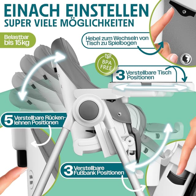 Thumbnail 3 de KIDIZ® 3in1 Hochstuhl 0–36 Monate