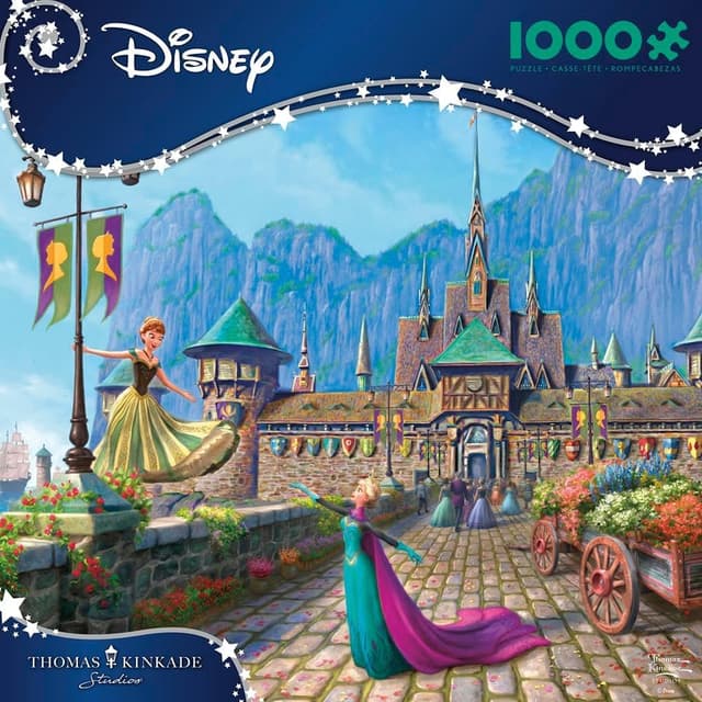 Detalle de Ceaco Thomas Kinkade Disney Frozen Celebration in Arendelle 1000-Piece Jigsaw Puzzle