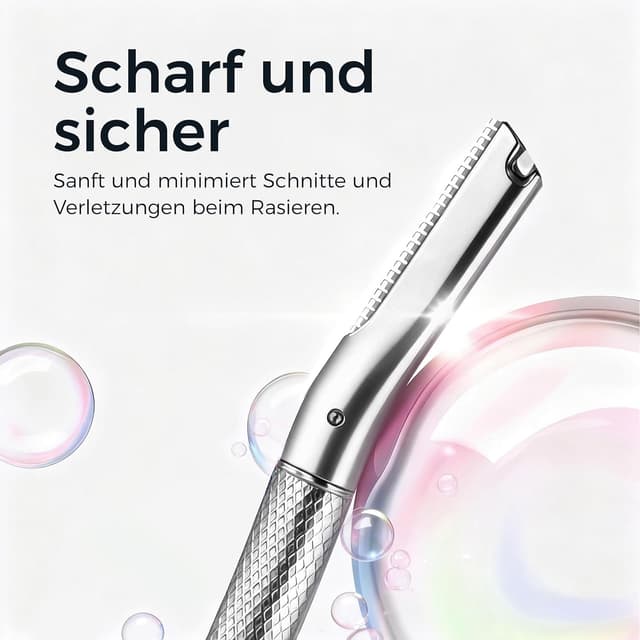 Detalle de Augenbrauen Rasierer mit Edelstahlklingen (6 Klingen) – wiederverwendbarer Gesichtsrasierer fürs Dermaplaning