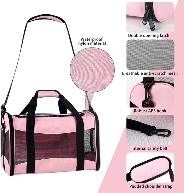 Detalle 1 de Cat Carrying Case 17x11x11 in Pink