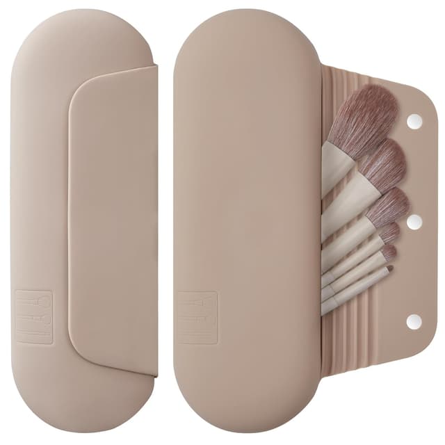 Detalle de AGIKET Silicone Makeup Brush Holder Walnut