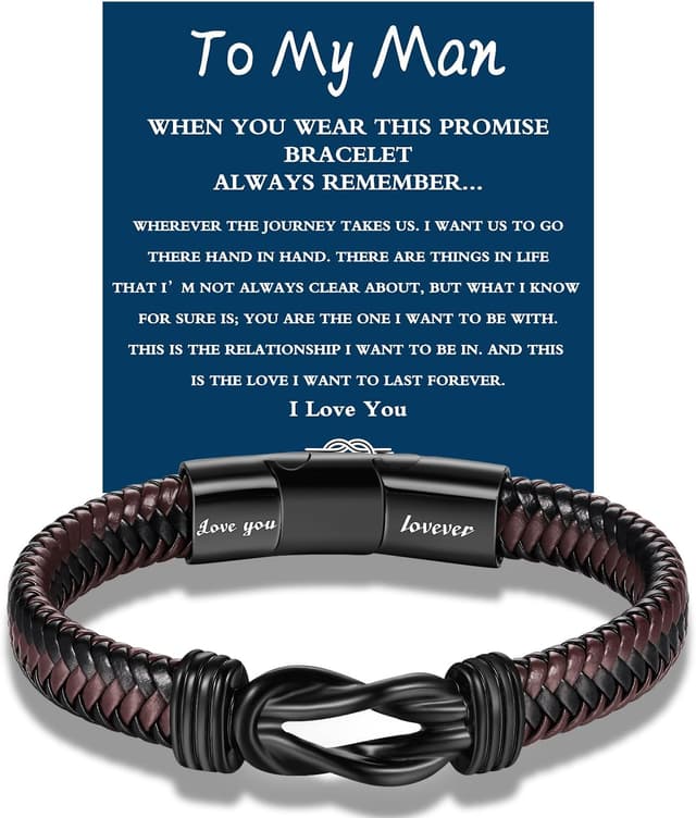 Detalle de Leather bracelet with magnetic clasp 9.5in