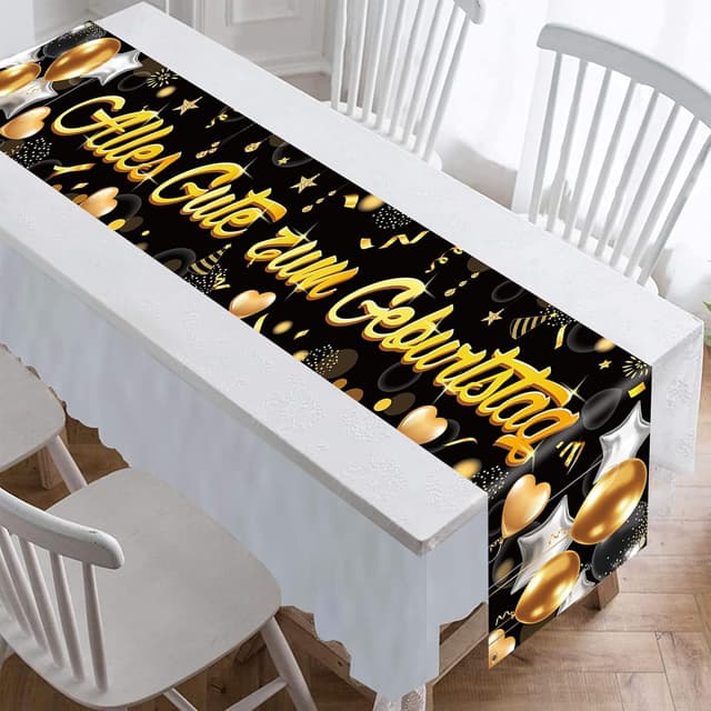Thumbnail 6 de DPKOW Geburtstags Banner Schwarz Gold 265×35cm