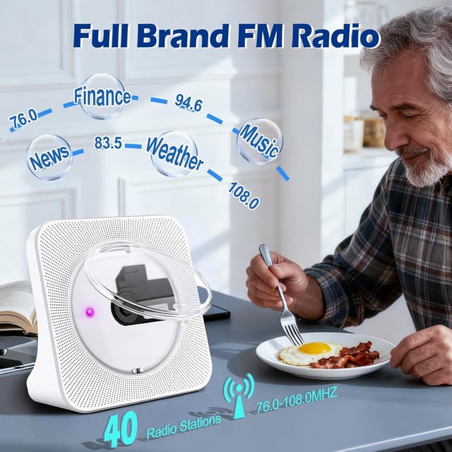 Thumbnail 3 de Reproductor CD Bluetooth con temporizador 70°