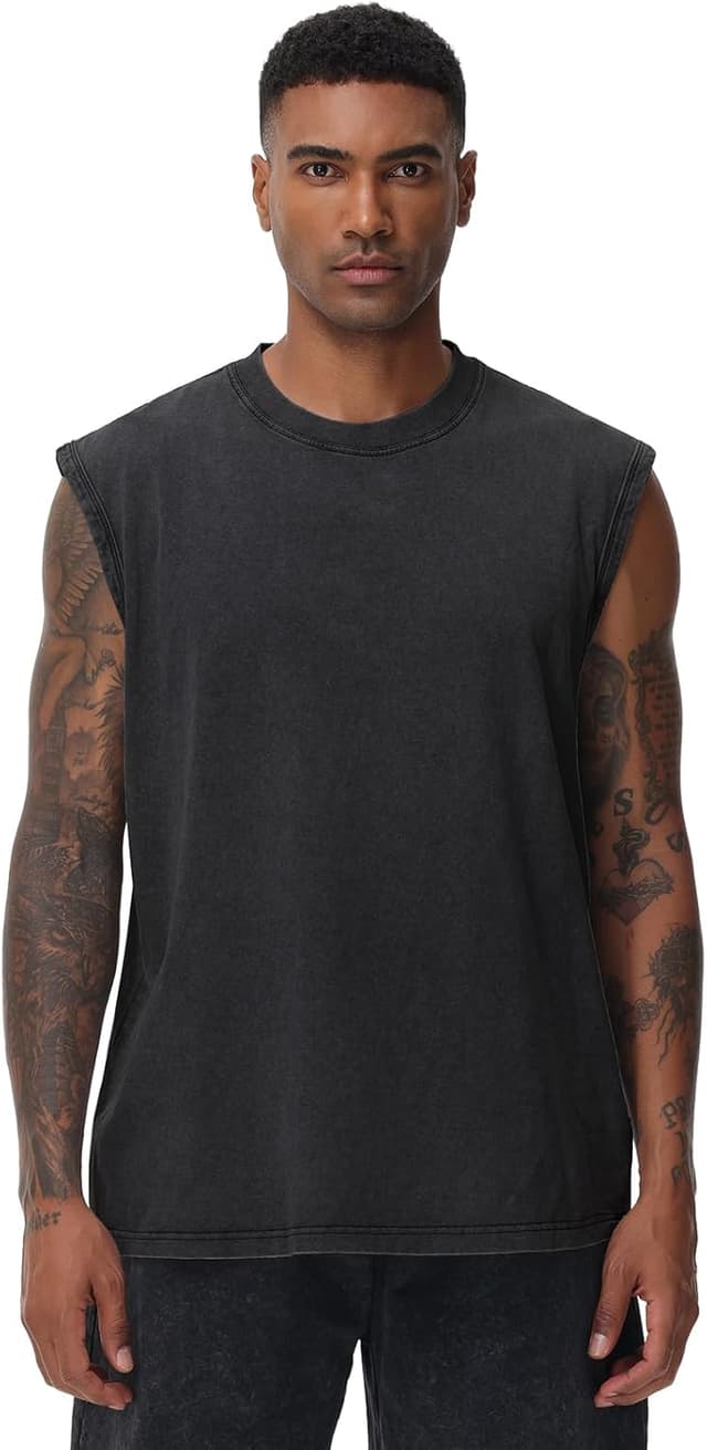 Detalle 2 de Mens Workout Tank Tops Sleeveless Muscle Tank 🏋