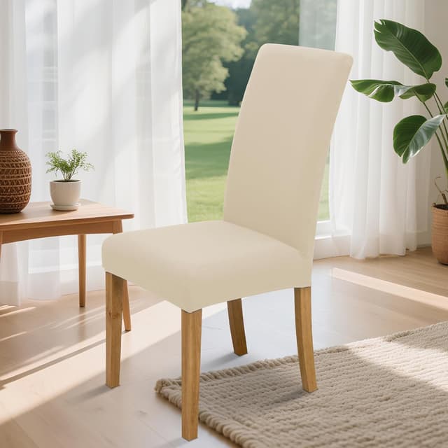 Detalle 2 de DREAHOTEXTIL Stuhlbezüge Beige, 4er-Set