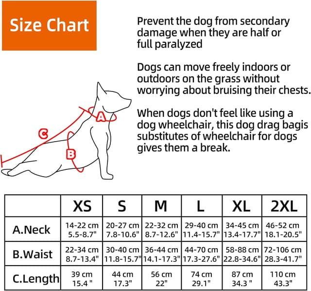 Detalle de BT Bear Dog Drag Bag for Paralyzed Pets (XS) – Durable, breathable nylon-style support for rear legs