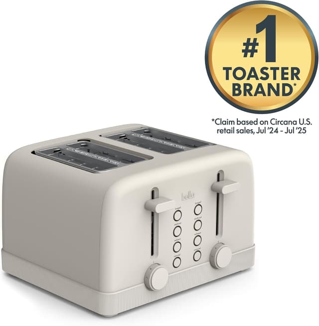 Detalle 2 de Bella 4-Slice Toaster with 6 Shade Control, Reheat & Cancel Buttons (900-Watt) — Oatmilk