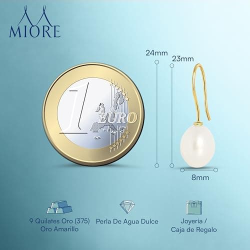 Thumbnail 1 de MIORE Pendientes perla 8 mm 📷