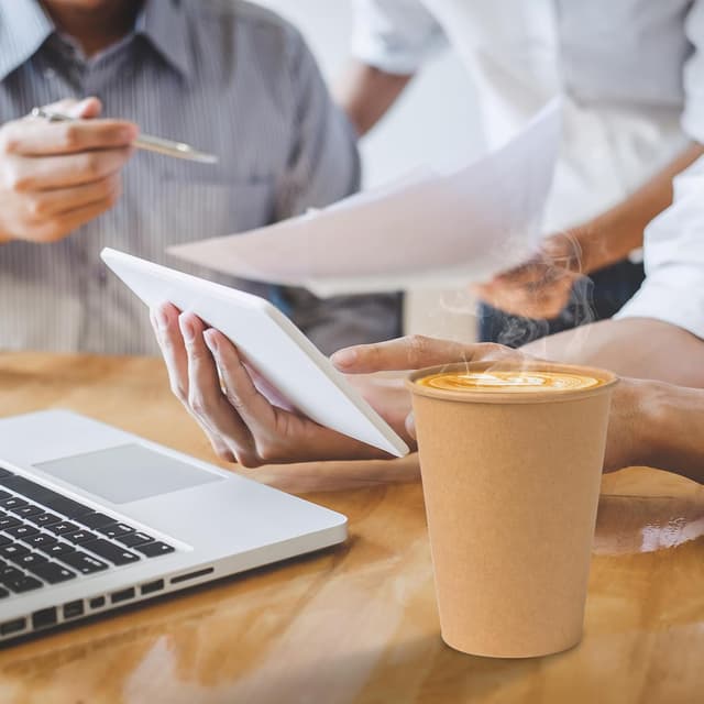 Detalle 2 de Kraft paper coffee cups 300 pack 12 oz