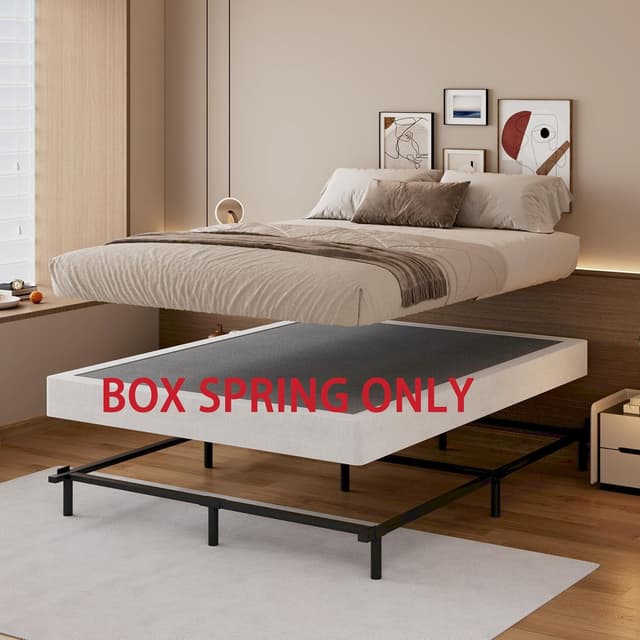 Detalle 1 de SHLAND 6-Inch Full Box Spring (Low Profile) with Metal Frame and Fabric Cover