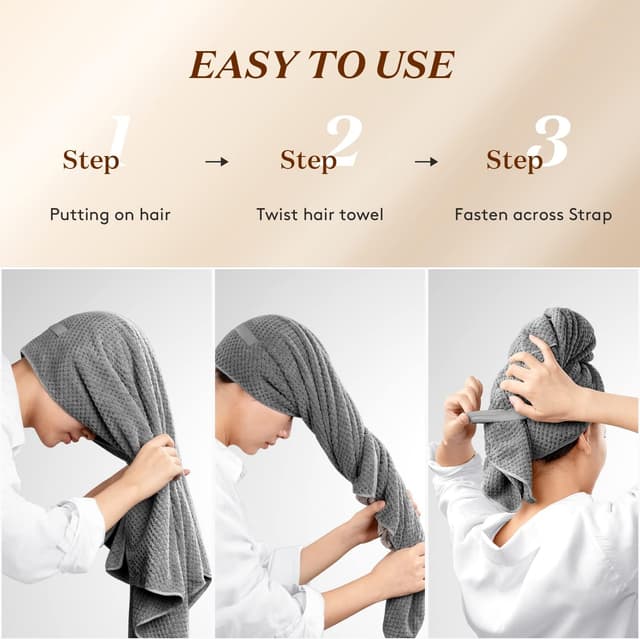 Thumbnail 6 de YFONG Large Hair Towel Wrap 26.3" x 40