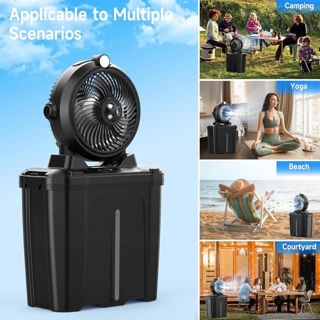 Thumbnail 7 de XTTANK Ventilador Camping Cubo 11L con Luz LED y Batería💨