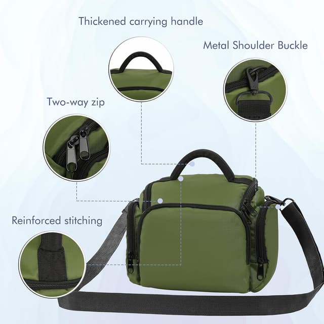 Detalle 2 de WINNING Waterproof Shockproof SLR Camera Case (Green) with Adjustable Shoulder Strap