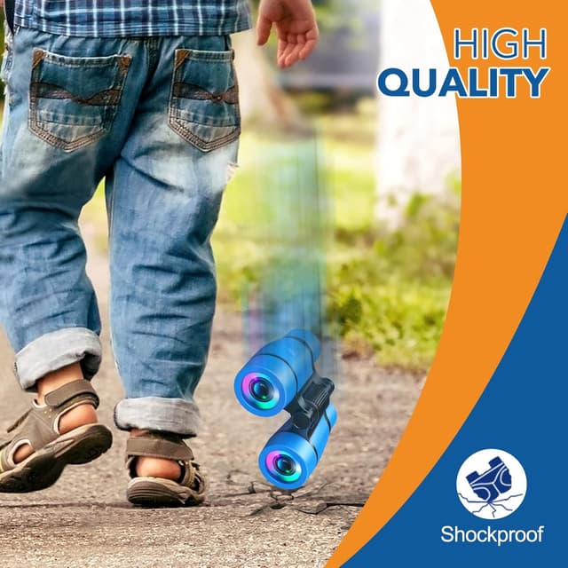 Detalle de Kids Binoculars 3–9 for Boys (4x magnification) – Early Christmas stocking filler with carry bag & strap