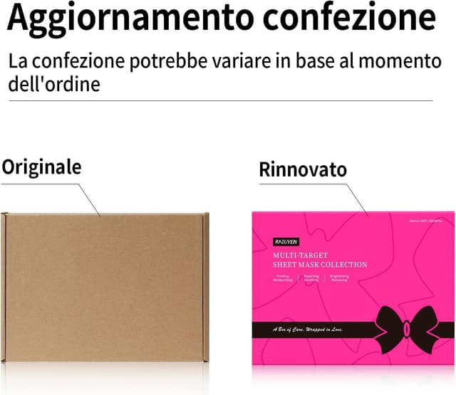 Detalle de Set di 9 maschere facciali RAZUYEN con peptidi, vitamina C e pantenolo B5