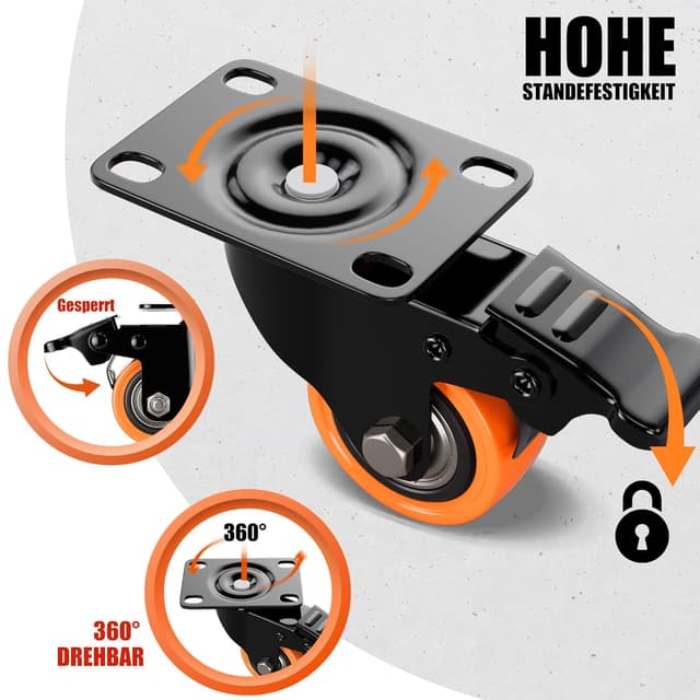 Detalle de Asibaade ruote girevoli 360° 50 mm