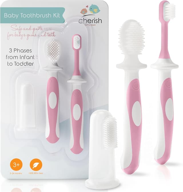 Detalle de Cherish Baby Care 0–2 Years Toothbrush Kit 3-pack 🪥