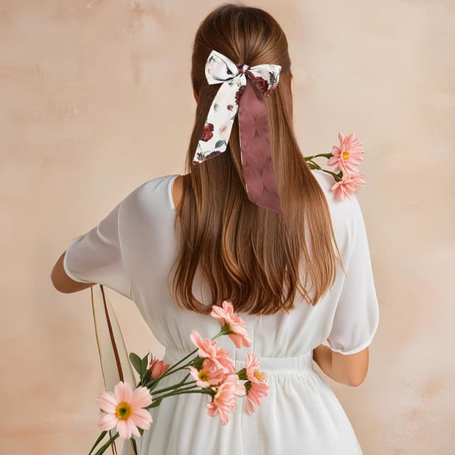 Thumbnail 4 de Foulard femme écharpe satin imprimé floral