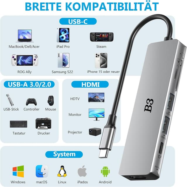 Thumbnail 6 de USB C Hub 6-in-1 Multiport-Adapter