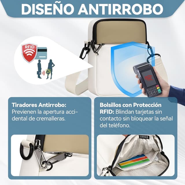 Detalle 1 de Eshow Bolso Bandolera Antirrobo
