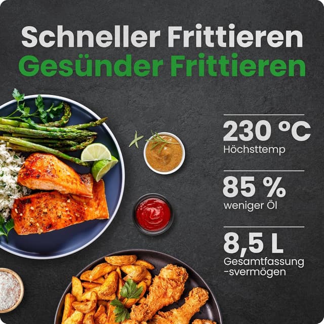 Detalle 2 de Chefman TurboFry Heißluftfritteuse 8,5 l