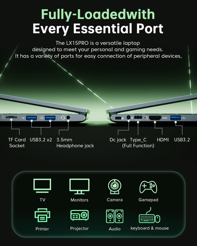 Detalle 2 de ACEMAGIC Gaming-Laptop 15,6 Zoll mit 16 GB