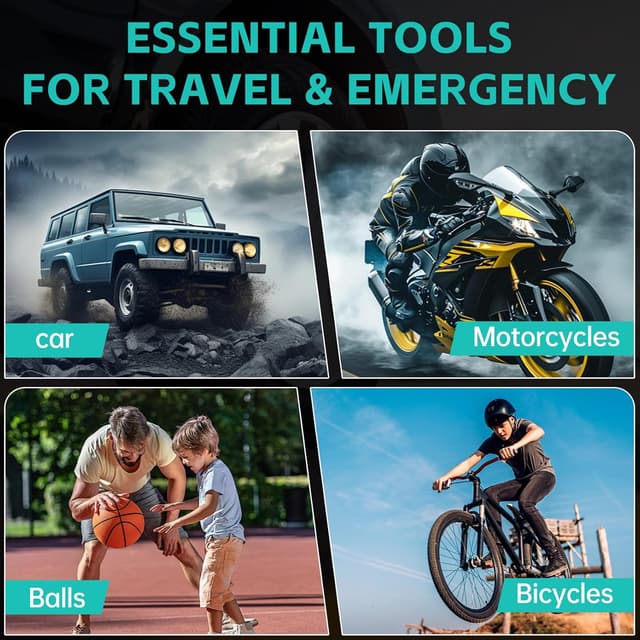 Thumbnail 6 de Cordless Tyre Inflator 150 PSI Portable Air Compressor ⛽