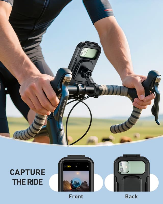 Detalle de LUROON Support téléphone vélo moto scooter étanche avec rotation 360° – pour smartphones 5,5 à 7,0 pouces