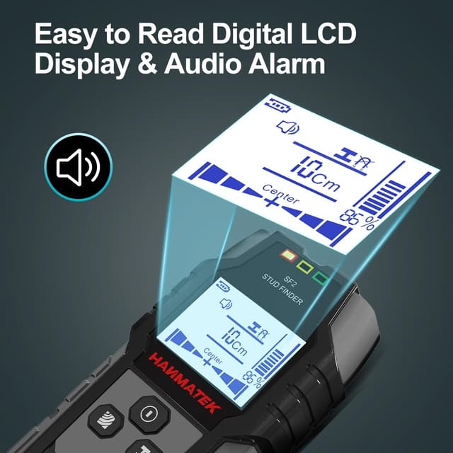 Detalle 2 de HANMATEK SF2 Leitungssucher / Wandscanner (Stud Finder) zur Ortung von Metall, Holz und Wechselstromkabeln