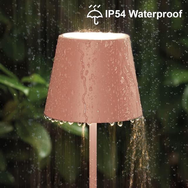 Detalle de K-Bright dimmbare LED-Akku-Tischleuchte (Orange) für Indoor & Outdoor mit USB-Ladestation