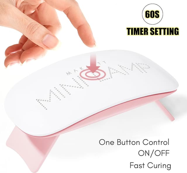 Detalle de MAKARTT Mini UV Nagellampe für Gelnägel mit 60-Sekunden-Timer (USB, 365 + 405 nm)