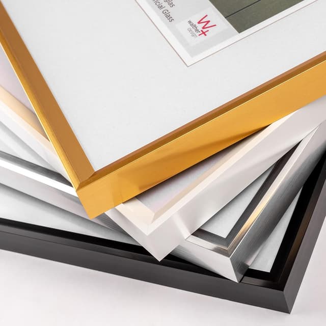 Detalle de walther design Desire DEX050S — Cadre photo en plastique argenté avec verre synthétique, 40 x 50 cm