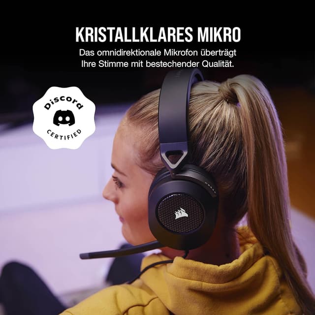 Detalle 2 de Corsair HS65 Surround Gaming-Headset Karbon Schwarz
