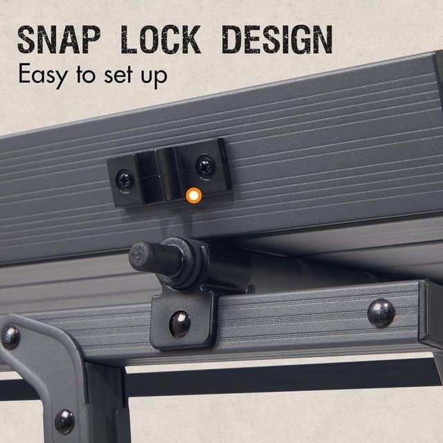 Thumbnail 6 de Portal faltbarer Campingtisch mit höhenverstellbaren Beinen, Aluminium, 90 × 53 cm (für bis zu 4 Personen)