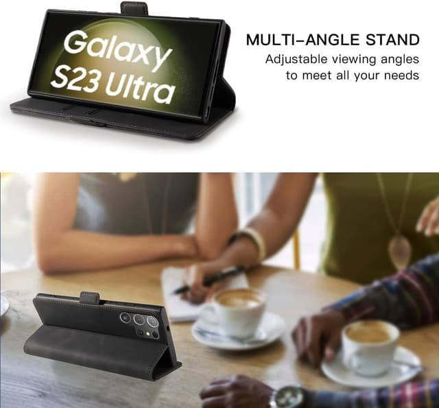 Detalle 2 de Leaisan Galaxy S23 Ultra Handyhülle aus Leder