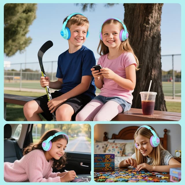 Thumbnail 5 de VibeTune Kids Bluetooth Headphones 60H