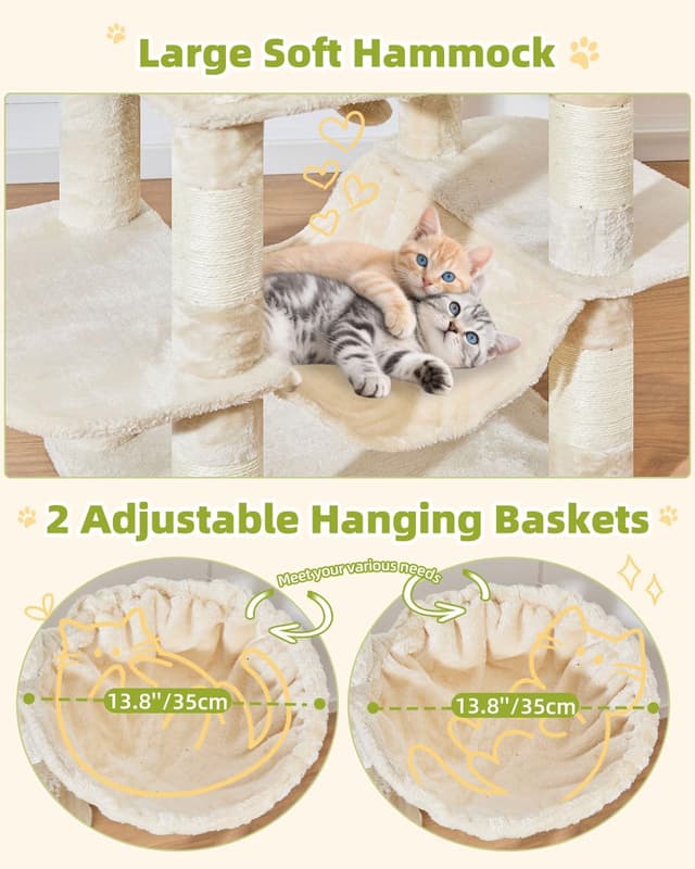 Thumbnail 4 de Taoqimiao Rascador para Gatos Grandes 193cm