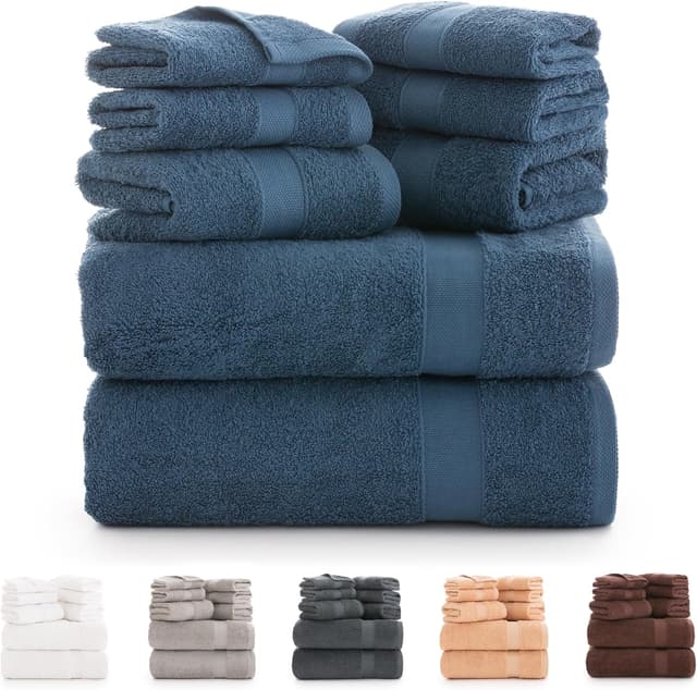 Todocama Lot 8 Serviettes Bain coton