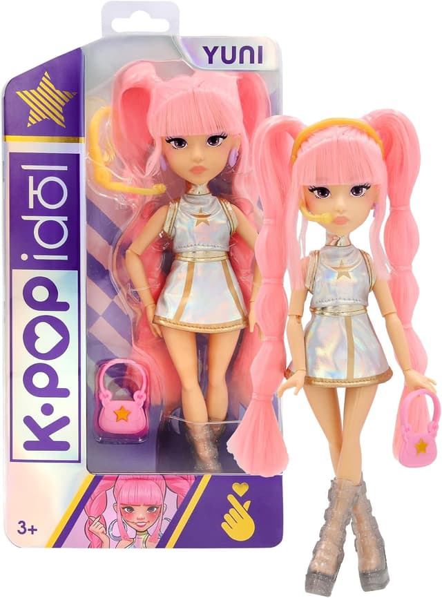 Detalle de K-POP IDOL Bambola Yuni in stile K-Pop Moonlight con capelli rosa intrecciati e 3 accessori