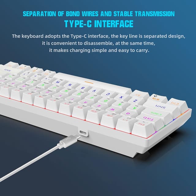 Detalle 2 de Snpurdiri 60% Gaming Tastatur mit 61 Tasten