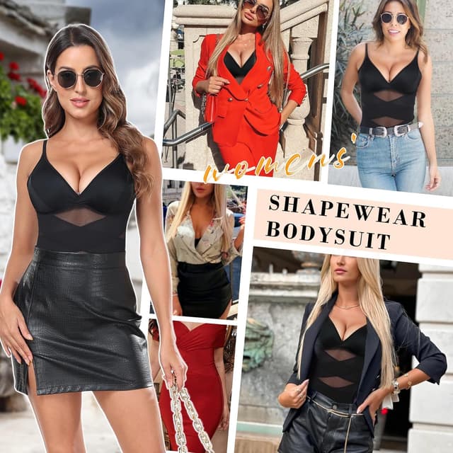 Detalle 1 de Tuopuda Body gainant femme à maintien ventre plat (shaper) avec soutien-gorge intégré