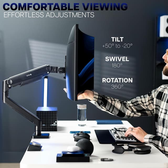 Thumbnail 4 de VIVO STAND-V101V Heavy Duty Monitor Arm 44 lbs